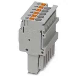 Plug, push-in connection, 0.14-1.5 mm², 6 pole, 17.5 A, 6 kV, gray, 3212552