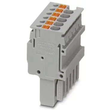 Plug, push-in connection, 0.14-1.5 mm², 6 pole, 17.5 A, 6 kV, gray, 3212552 - 1