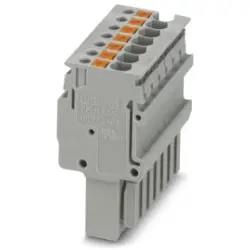 Plug, push-in connection, 0.14-1.5 mm², 7 pole, 17.5 A, 6 kV, gray, 3212565