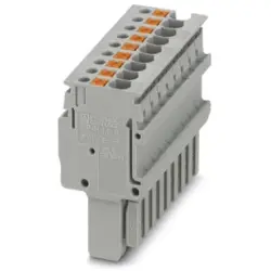 Plug, push-in connection, 0.14-1.5 mm², 9 pole, 17.5 A, 6 kV, gray, 3212581