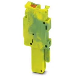 Plug, push-in connection, 0.14-4.0 mm², 1 pole, 24 A, 6 kV, yellow/green, 3210020