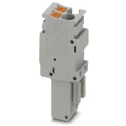 Plug, push-in connection, 0.14-4.0 mm², 2 pole, 24 A, 6 kV, gray, 3209879