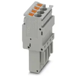 Plug, push-in connection, 0.14-4.0 mm², 4 pole, 24 A, 6 kV, gray, 3209895