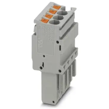 Plug, push-in connection, 0.14-4.0 mm², 4 pole, 24 A, 6 kV, gray, 3209895 - 1