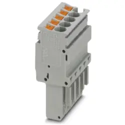Plug, push-in connection, 0.14-4.0 mm², 5 pole, 24 A, 6 kV, gray, 3209905