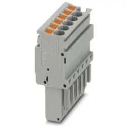 Plug, push-in connection, 0.14-4.0 mm², 6 pole, 24 A, 6 kV, gray, 3209918