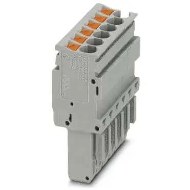 Plug, push-in connection, 0.14-4.0 mm², 6 pole, 24 A, 6 kV, gray, 3209918 - 1
