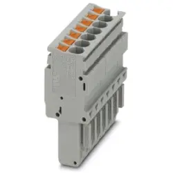 Plug, push-in connection, 0.14-4.0 mm², 7 pole, 24 A, 6 kV, gray, 3209921