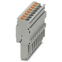 Plug, push-in connection, 0.14-4.0 mm², 8 pole, 24 A, 6 kV, gray, 3209934