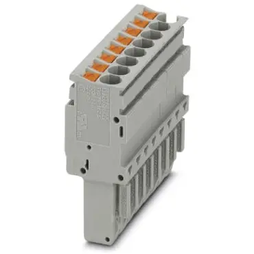 Plug, push-in connection, 0.14-4.0 mm², 8 pole, 24 A, 6 kV, gray, 3209934 - 1