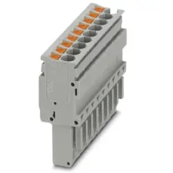 Plug, push-in connection, 0.14-4.0 mm², 9 pole, 24 A, 6 kV, gray, 3209947