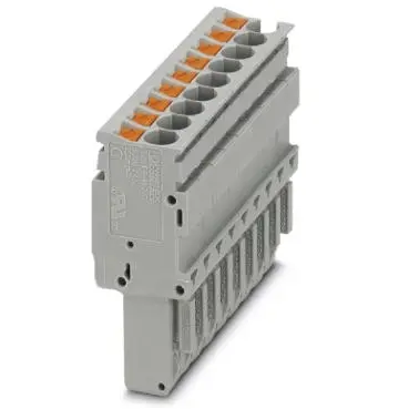 Plug, push-in connection, 0.14-4.0 mm², 9 pole, 24 A, 6 kV, gray, 3209947 - 1