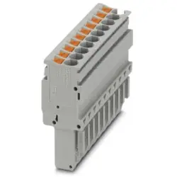 Plug, push-in connection, 0.14-4.0 mm², 10 pole, 24 A, 6 kV, gray, 3209950