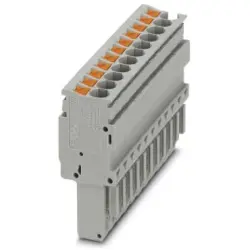 Plug, push-in connection, 0.14-4.0 mm², 11 pole, 24 A, 6 kV, gray, 3209963