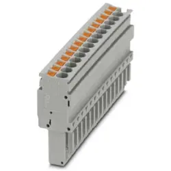 Plug, push-in connection, 0.14-4.0 mm², 15 pole, 24 A, 6 kV, gray, 3210004