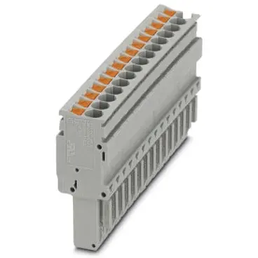 Plug, push-in connection, 0.14-4.0 mm², 15 pole, 24 A, 6 kV, gray, 3210004 - 1