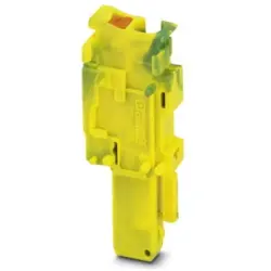 Plug, push-in connection, 0.14-4.0 mm², 1 pole, 24 A, 6 kV, yellow/green, 3210143