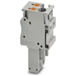 Plug, push-in connection, 0.2-6.0 mm², 2 pole, 32 A, 8 kV, gray, 3212016