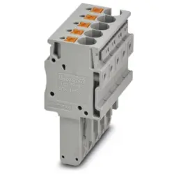 Plug, push-in connection, 0.2-6.0 mm², 5 pole, 32 A, 8 kV, gray, 3212035