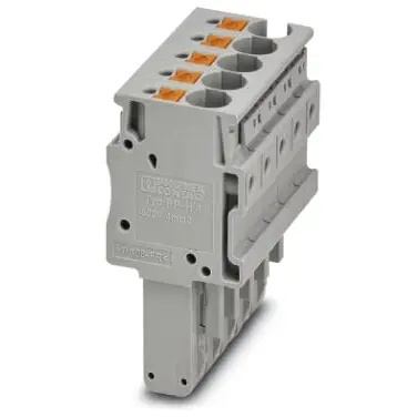 Plug, push-in connection, 0.2-6.0 mm², 5 pole, 32 A, 8 kV, gray, 3212035 - 1
