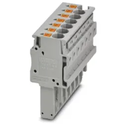 Plug, push-in connection, 0.2-6.0 mm², 7 pole, 32 A, 8 kV, gray, 3212048