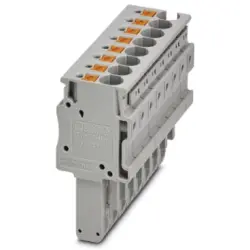 Plug, push-in connection, 0.2-6.0 mm², 8 pole, 32 A, 8 kV, gray, 3212054