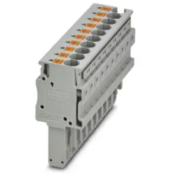 Plug, push-in connection, 0.2-6.0 mm², 10 pole, 32 A, 8 kV, gray, 3212067
