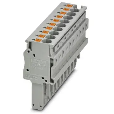 Plug, push-in connection, 0.2-6.0 mm², 10 pole, 32 A, 8 kV, gray, 3212067 - 1