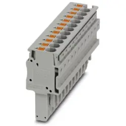 Plug, push-in connection, 0.2-6.0 mm², 12 pole, 32 A, 8 kV, gray, 3212080