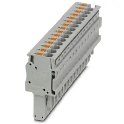 Plug, push-in connection, 0.2-6.0 mm², 15 pole, 32 A, 8 kV, gray, 3212100