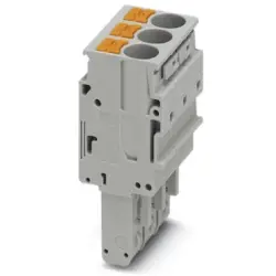 Plug, push-in connection, 0.5-10 mm², 3 pole, 41 A, 8 kV, gray, 3061583