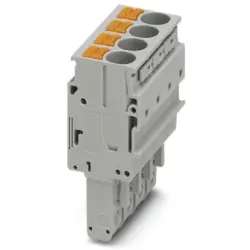 Plug, push-in connection, 0.5-10 mm², 4 pole, 41 A, 8 kV, gray, 3061596