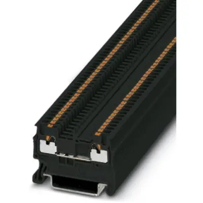 Through terminal block, push-in connection, 0.14-1.5 mm², 2 pole, 17.5 A, 6 kV, black, 3208128 - 1