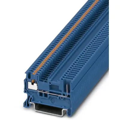 Through terminal block, push-in connection, 0.14-1.5 mm², 2 pole, 17.5 A, 6 kV, blue, 3208595 - 1