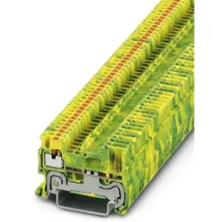Protective conductor terminal, push-in connection, 0.14-1.5 mm², 2 pole, 6 kV, yellow/green, 3212332