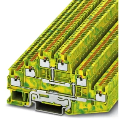 Protective conductor terminal, push-in connection, 0.14-1.5 mm², 15 A, 6 kV, yellow/green, 3213739 - 1