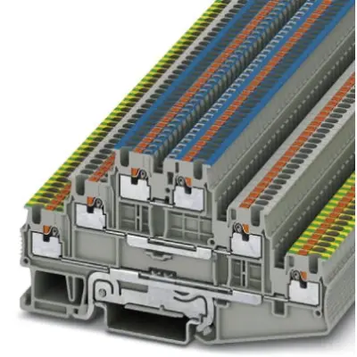 Protective conductor terminal, push-in connection, 0.14-1.5 mm², 15 A, 6 kV, gray, 3213755 - 1