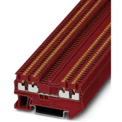 Through terminal block, push-in connection, 0.14-1.5 mm², 4 pole, 17.5 A, 6 kV, red, 3208200