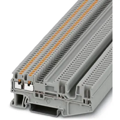 Through terminal block, push-in connection, 0.14-1.5 mm², 4 pole, 17.5 A, 6 kV, gray, 3212390 - 1