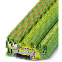 Protective conductor terminal, push-in connection, 0.14-1.5 mm², 4 pole, 6 kV, yellow/green, 3212413