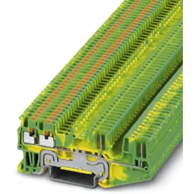 Protective conductor terminal, push-in connection, 0.14-1.5 mm², 4 pole, 6 kV, yellow/green, 3212413 - 1