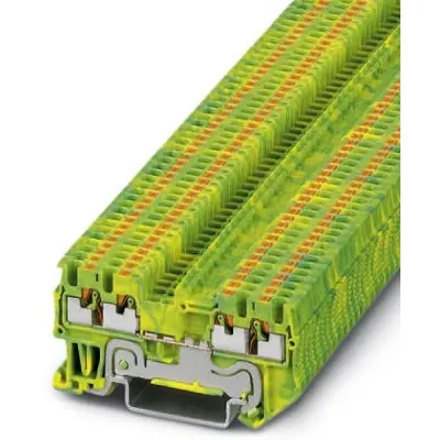 Protective conductor terminal, push-in connection, 0.14-1.5 mm², 4 pole, 6 kV, yellow/green, 3208333 - 1