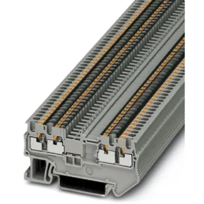 Through terminal block, push-in connection, 0.14-1.5 mm², 4 pole, 15 A, 6 kV, gray, 3208359 - 1
