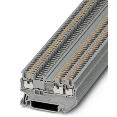 Through terminal block, push-in connection, 0.14-1.5 mm², 3 pole, 17.5 A, 6 kV, gray, 3208155 - 1