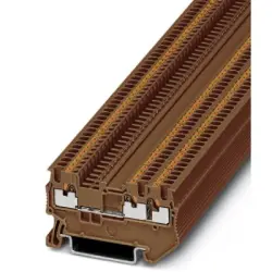 Through terminal block, push-in connection, 0.14-1.5 mm², 3 pole, 17.5 A, 6 kV, brown, 3208161