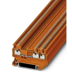 Through terminal block, push-in connection, 0.14-1.5 mm², 3 pole, 17.5 A, 6 kV, orange, 3208157
