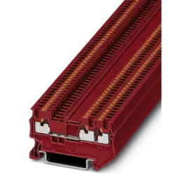 Through terminal block, push-in connection, 0.14-1.5 mm², 3 pole, 17.5 A, 6 kV, red, 3208156