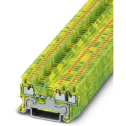 Protective conductor terminal, push-in connection, 0.14-1.5 mm², 3 pole, 6 kV, yellow/green, 3208171