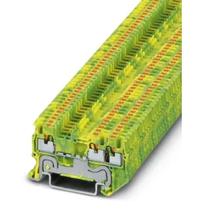 Protective conductor terminal, push-in connection, 0.14-1.5 mm², 3 pole, 6 kV, yellow/green, 3208171 - 1
