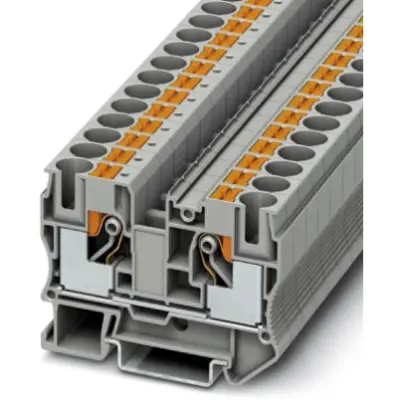 Through terminal block, push-in connection, 0.5-16 mm², 2 pole, 57 A, 8 kV, gray, 3212120 - 1